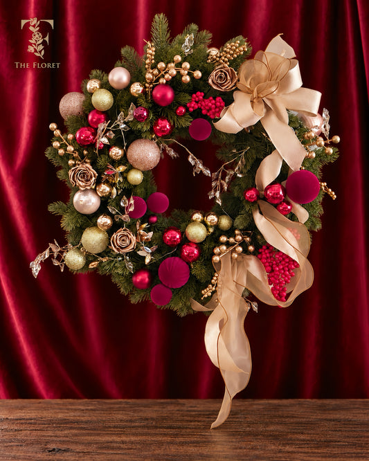 Crimson Gold Xmas Wreath